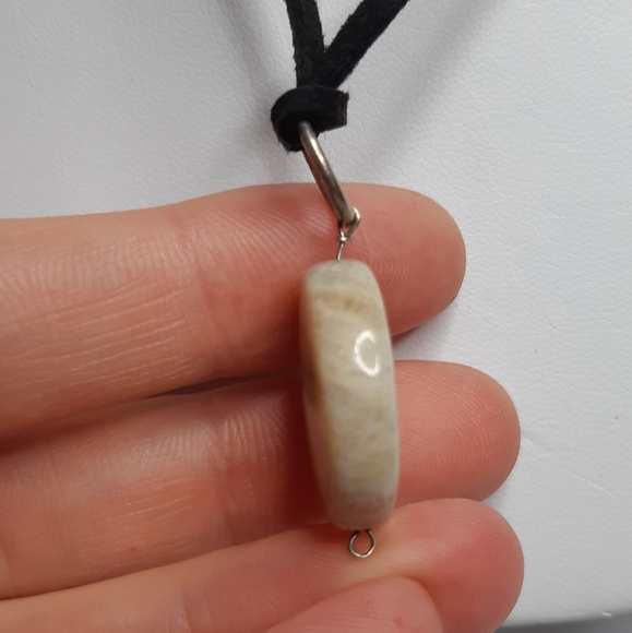 Sterling Silver Wire Wrap Fossilized Coral Necklace - Picture 4 of 6